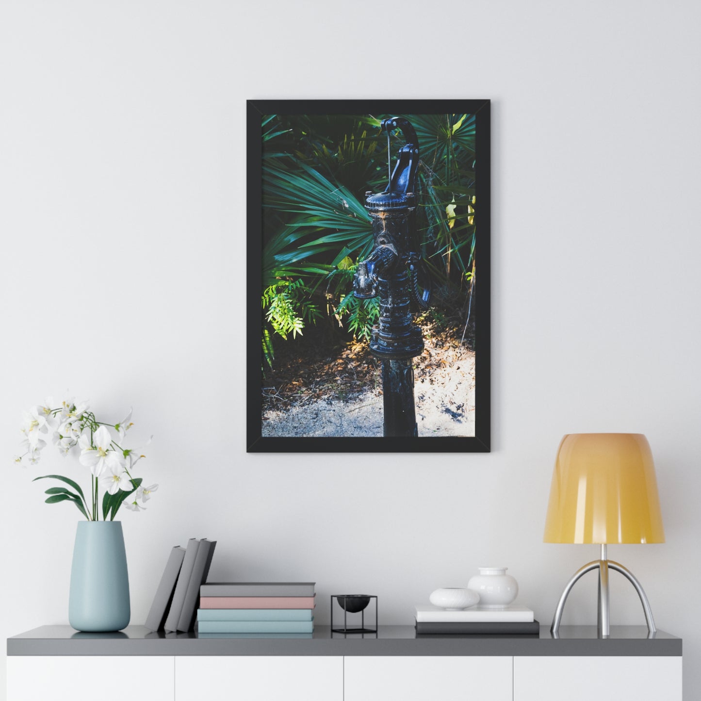 Vintage Water Pump in Nature Photography Print