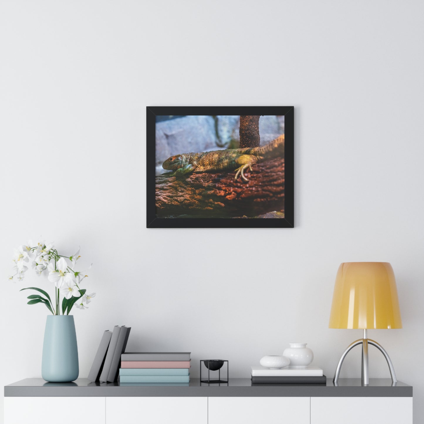 Serene Reptile: A Moment at the Jacksonville Zoo and Gardens - Framed Photography Print