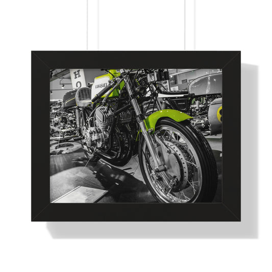 Kawasaki Motorcycle at the Barber Vintage Motorsports Museum - Framed Print