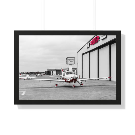 Ready for Takeoff: Airplane Outside the Hangar - Framed Photography Print