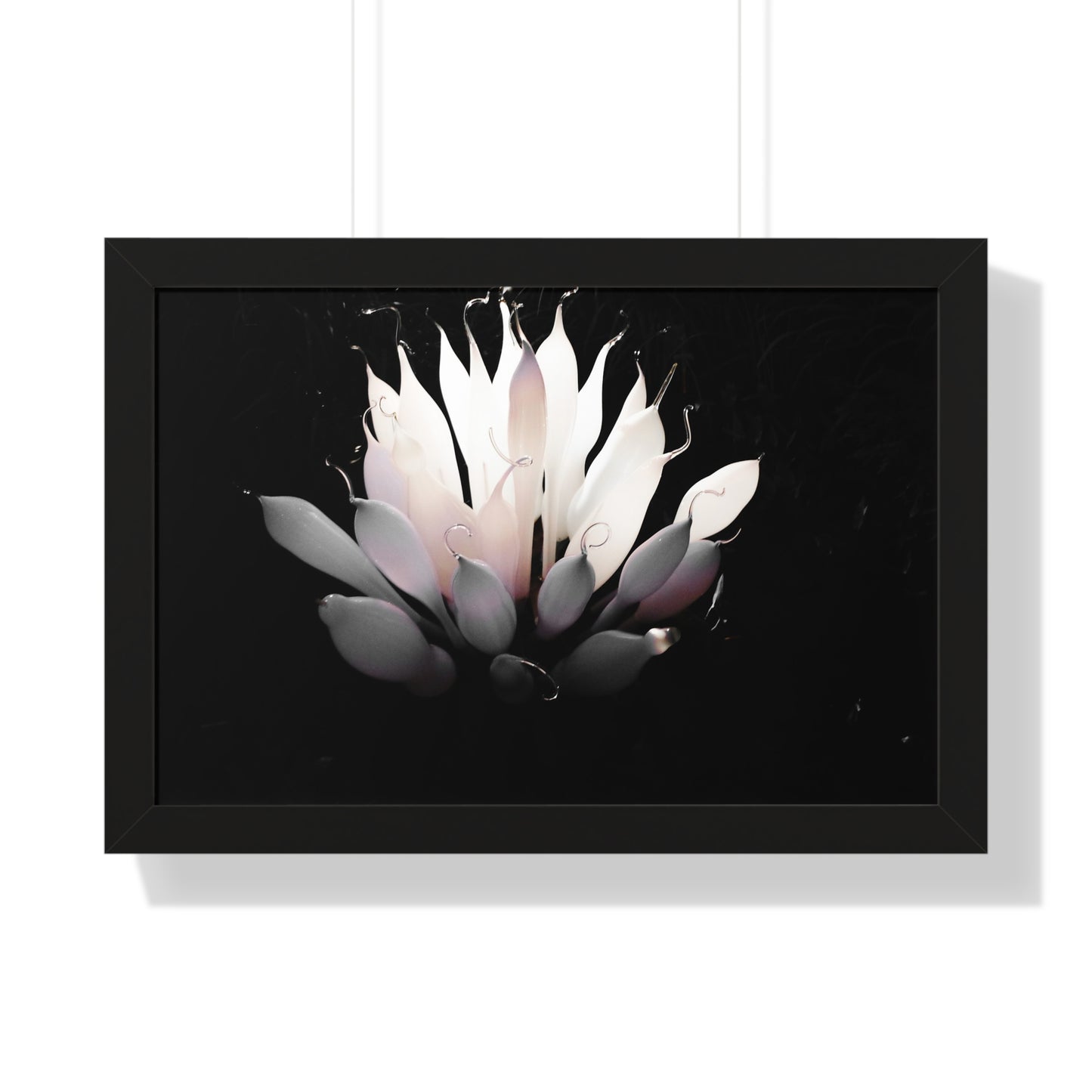 Delicate Bloom: Glass Blown Flower Sculpture - Framed Photography Print