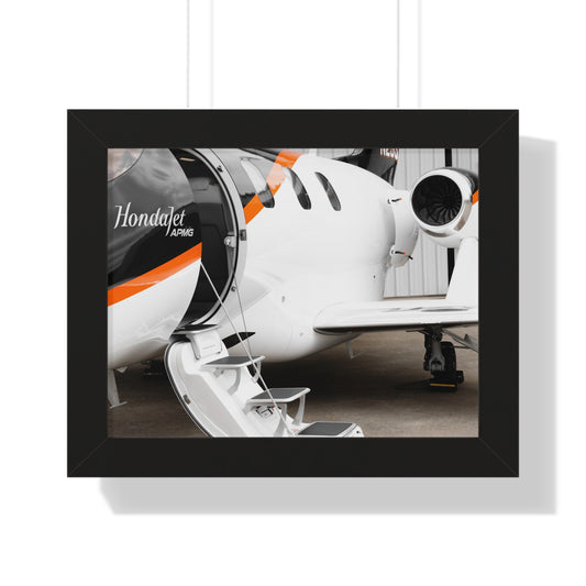 HondaJet Elegance: Private Aircraft Outside the Hangar - Framed Photography Print