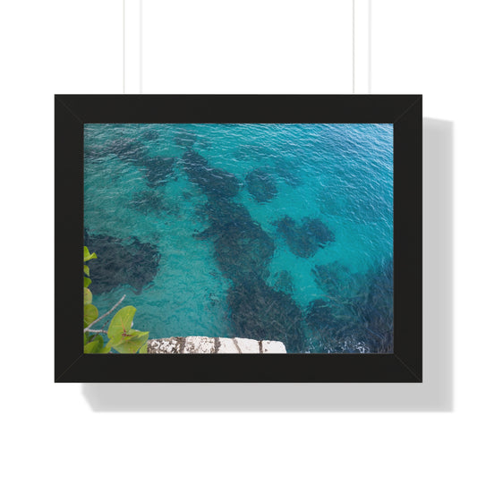 Crystal Clear Bliss: The Blue Waters of The Caves Resort, Jamaica - Framed Photography Print