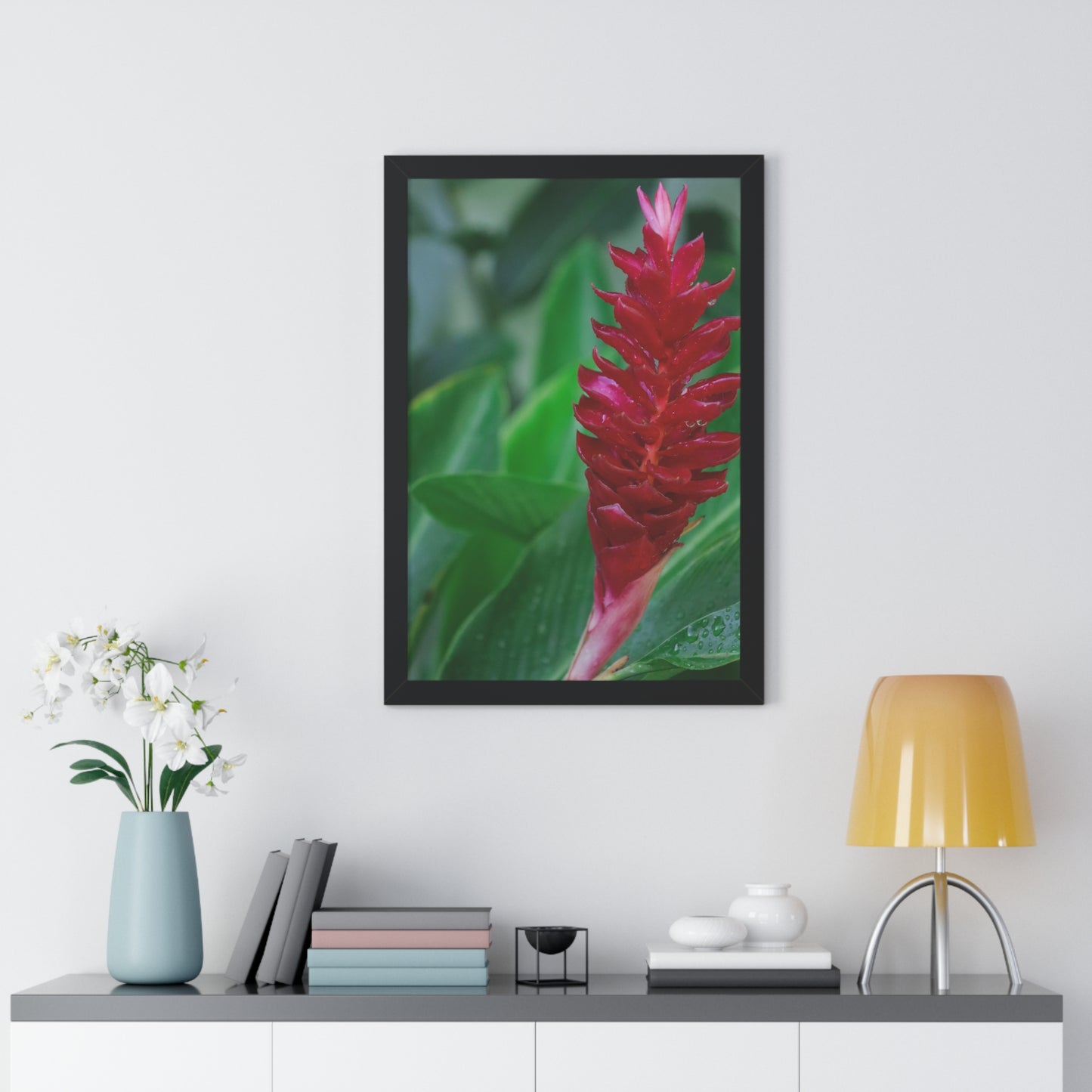 Tropical Bliss: Lush Plant Life at Sandals Resort -Framed Photography Print