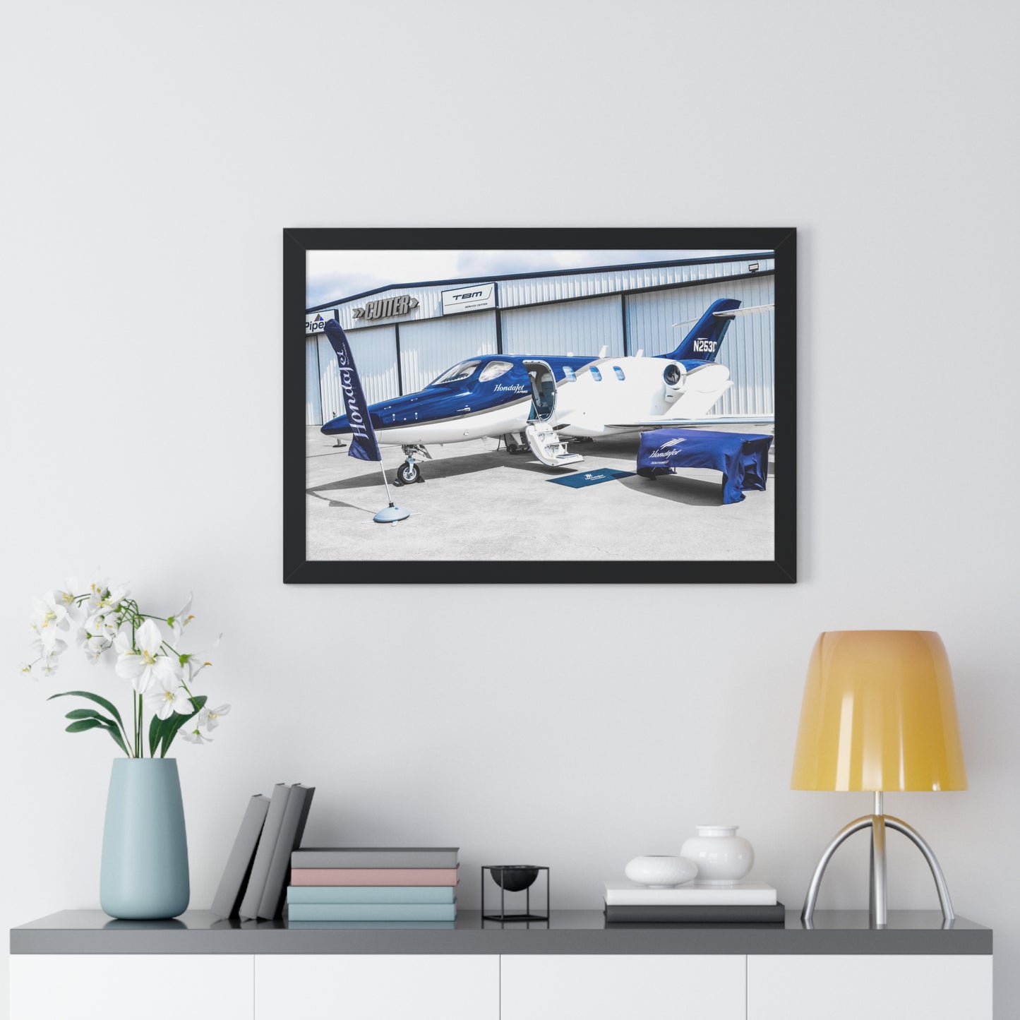 Private Plane Bliss: Aircraft Outside the Hangar - Framed Photography Print