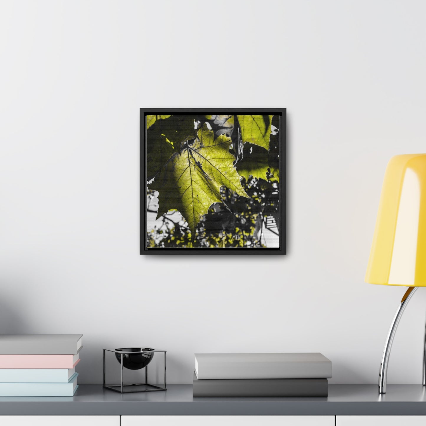 Nature's Detail: Close-Up Leaves Framed Canvas Print