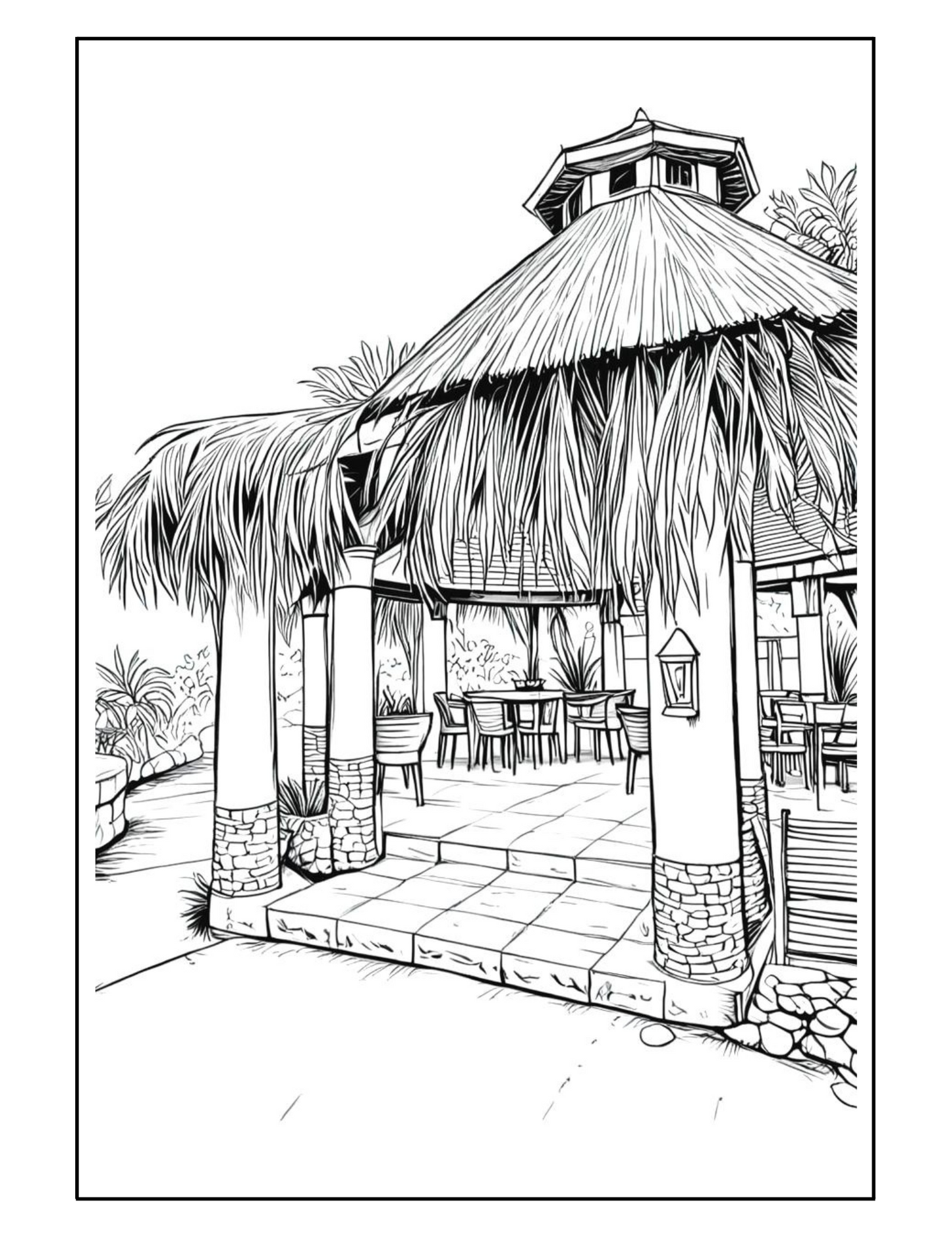 20 Page Travel Photography Coloring Book