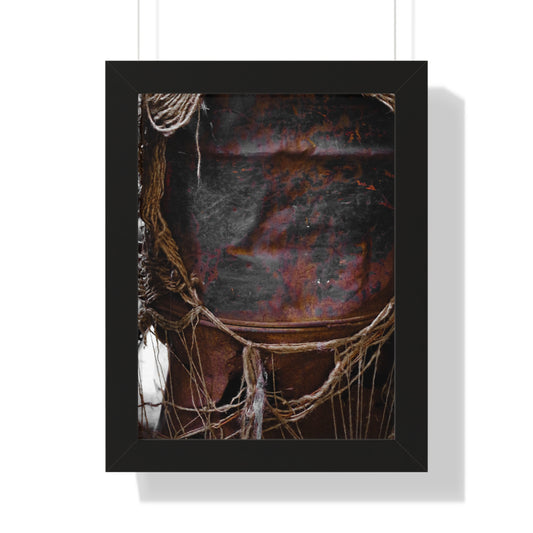 Sloss Furnaces: Vintage Barrel - Framed Print