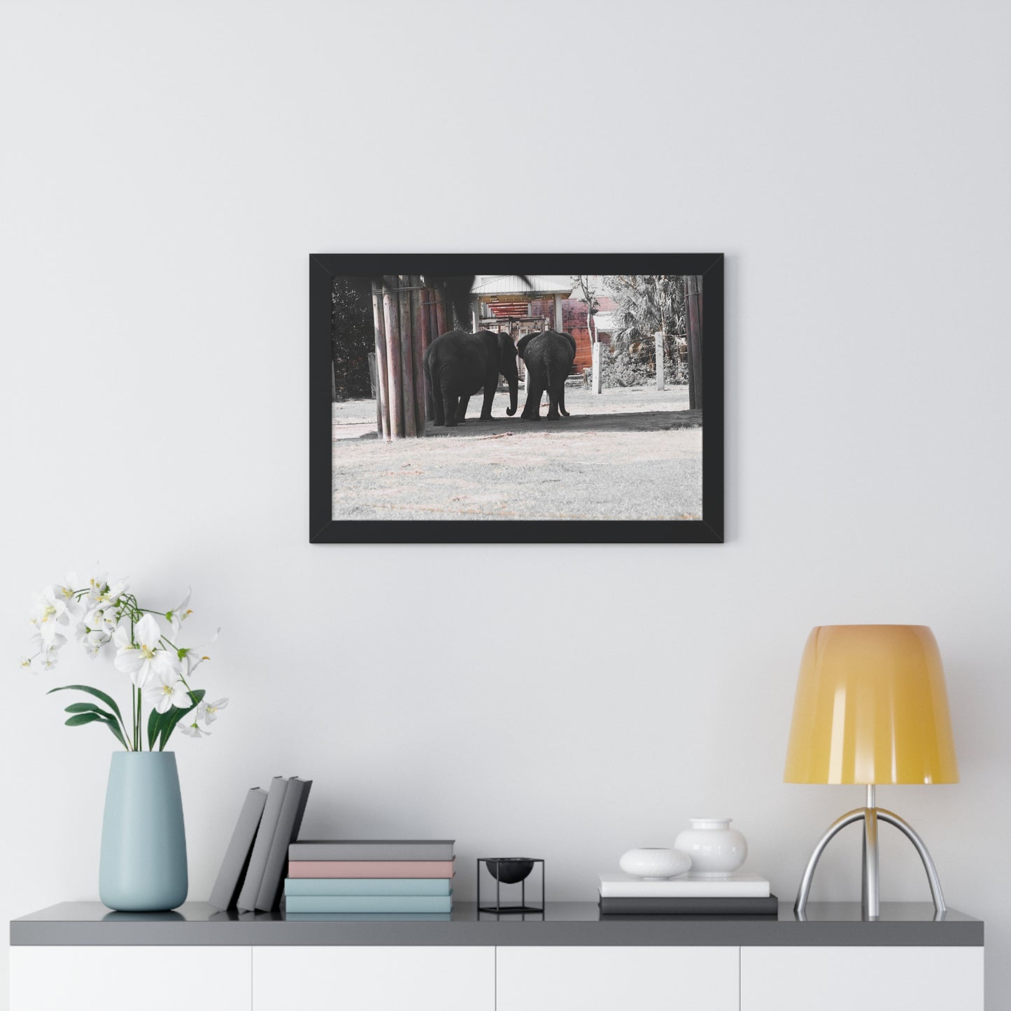 Bonds of Friendship: Elephants in Harmony - Framed Photography Print