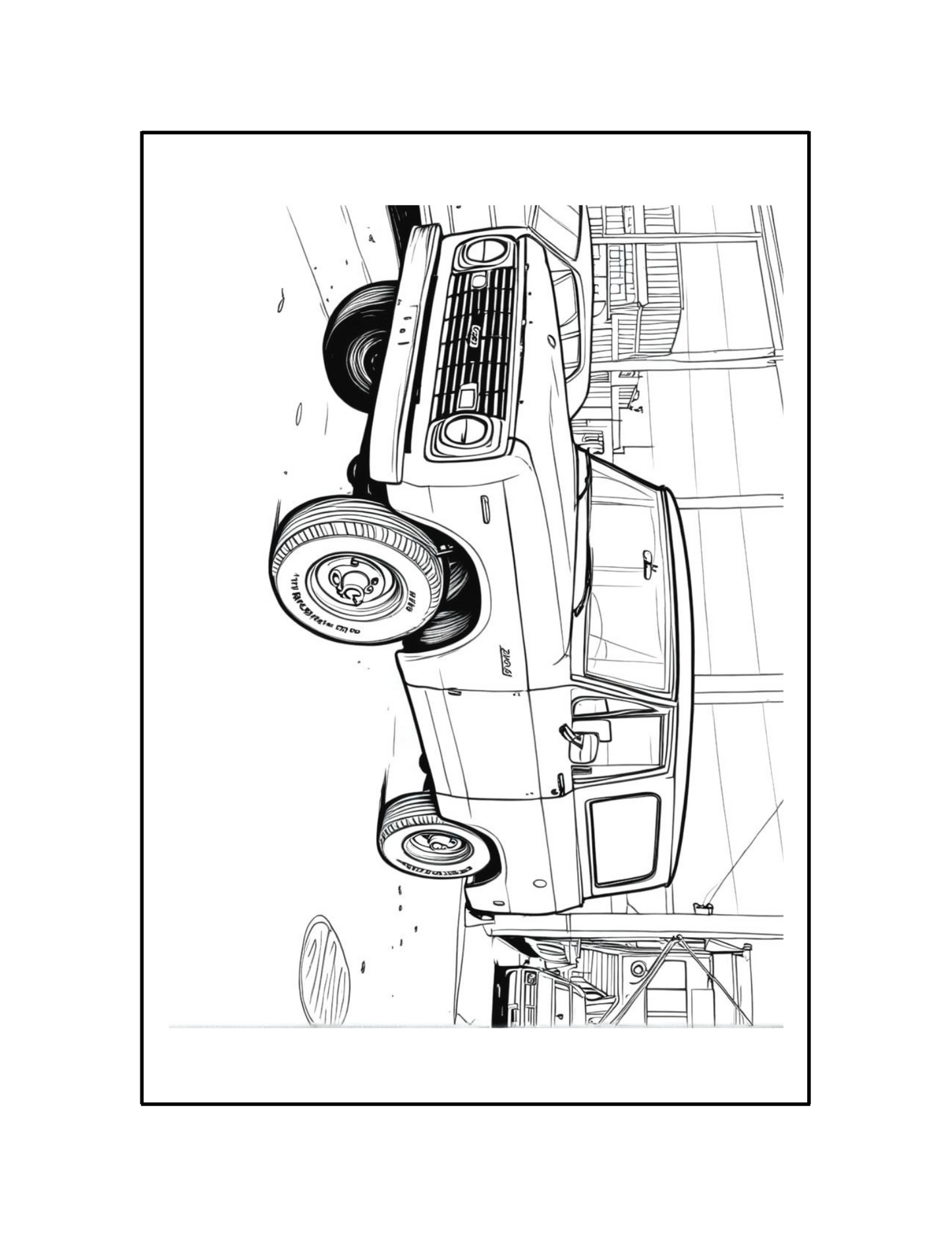 20 Page Digital Download Coloring Book- Automotive Photography