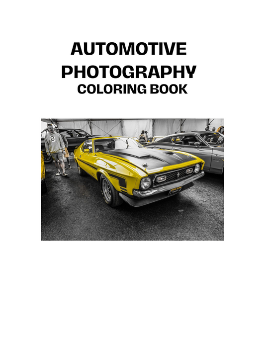 20 Page Digital Download Coloring Book- Automotive Photography
