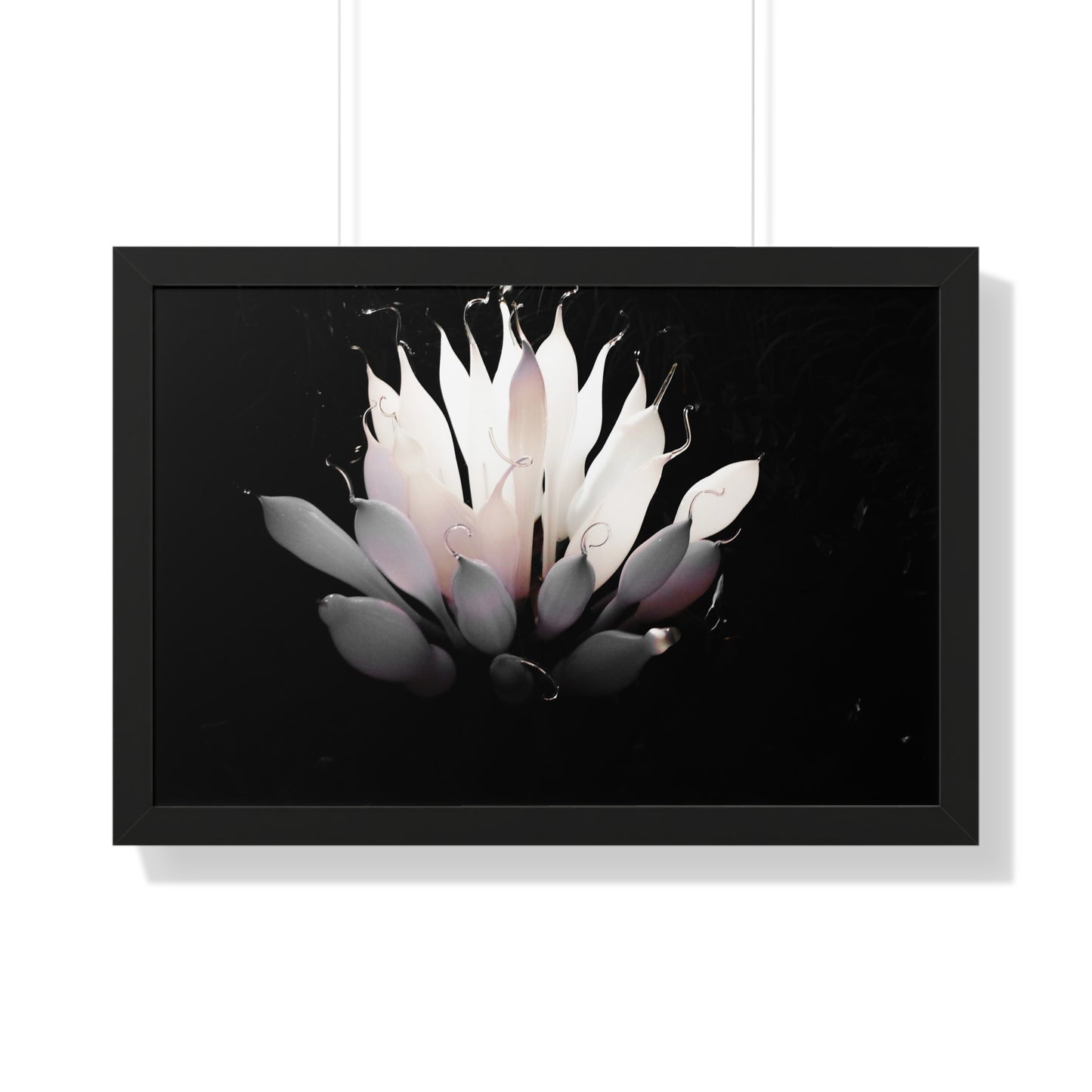 Delicate Bloom: Glass Blown Flower Sculpture - Framed Photography Print