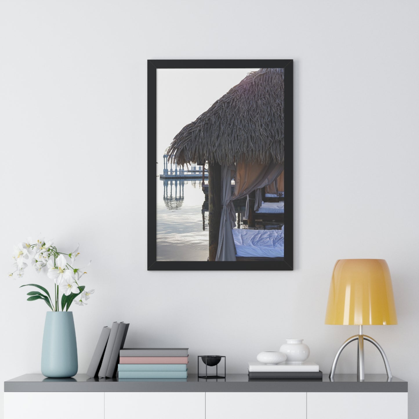 Luxury Overwater Hut Escape at Sandals Resort- Framed Photography Print
