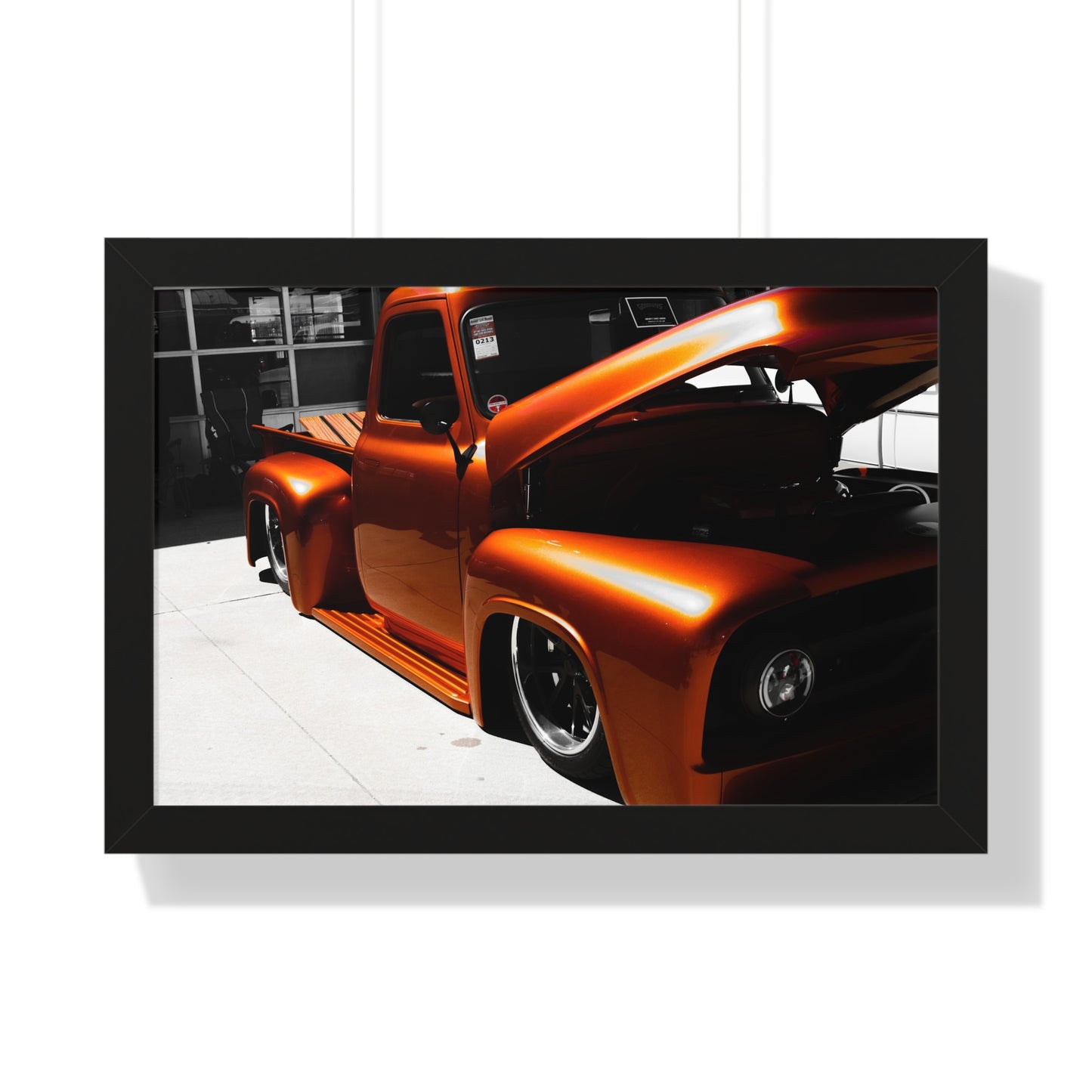 Rustic Elegance: Antique Truck with Wooden Bed - Framed Photography Print