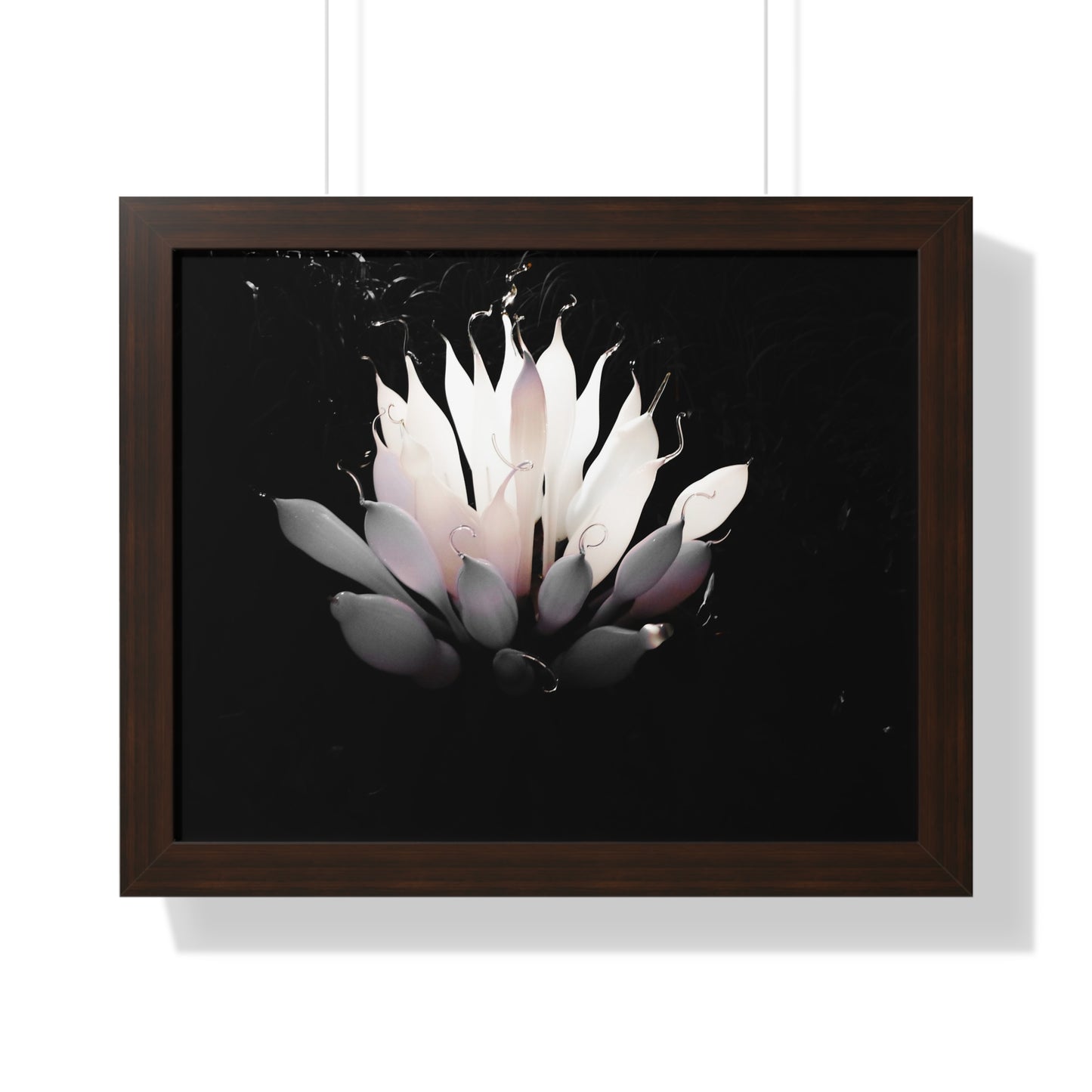 Delicate Bloom: Glass Blown Flower Sculpture - Framed Photography Print