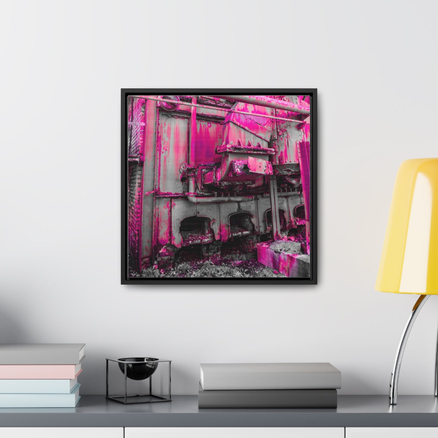 Ethereal Echoes: Framed Canvas of an Abandoned Iron Factory