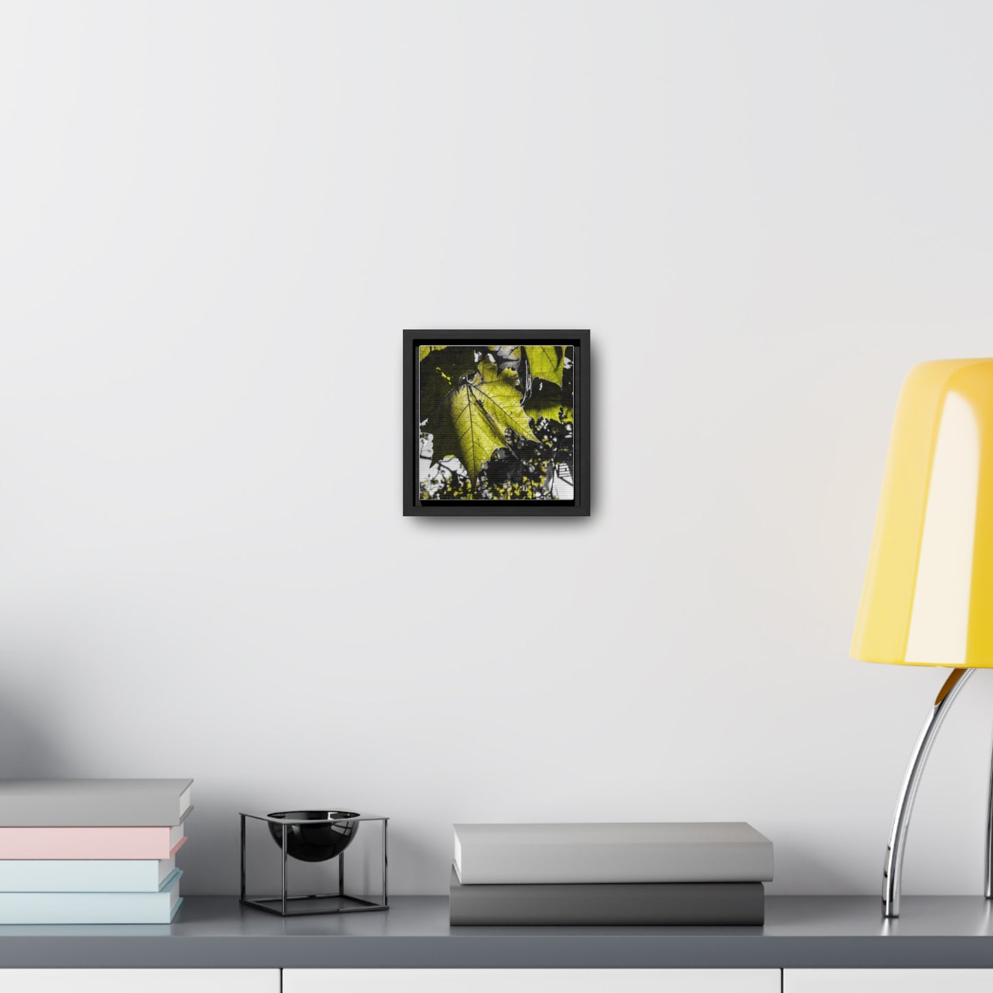 Nature's Detail: Close-Up Leaves Framed Canvas Print