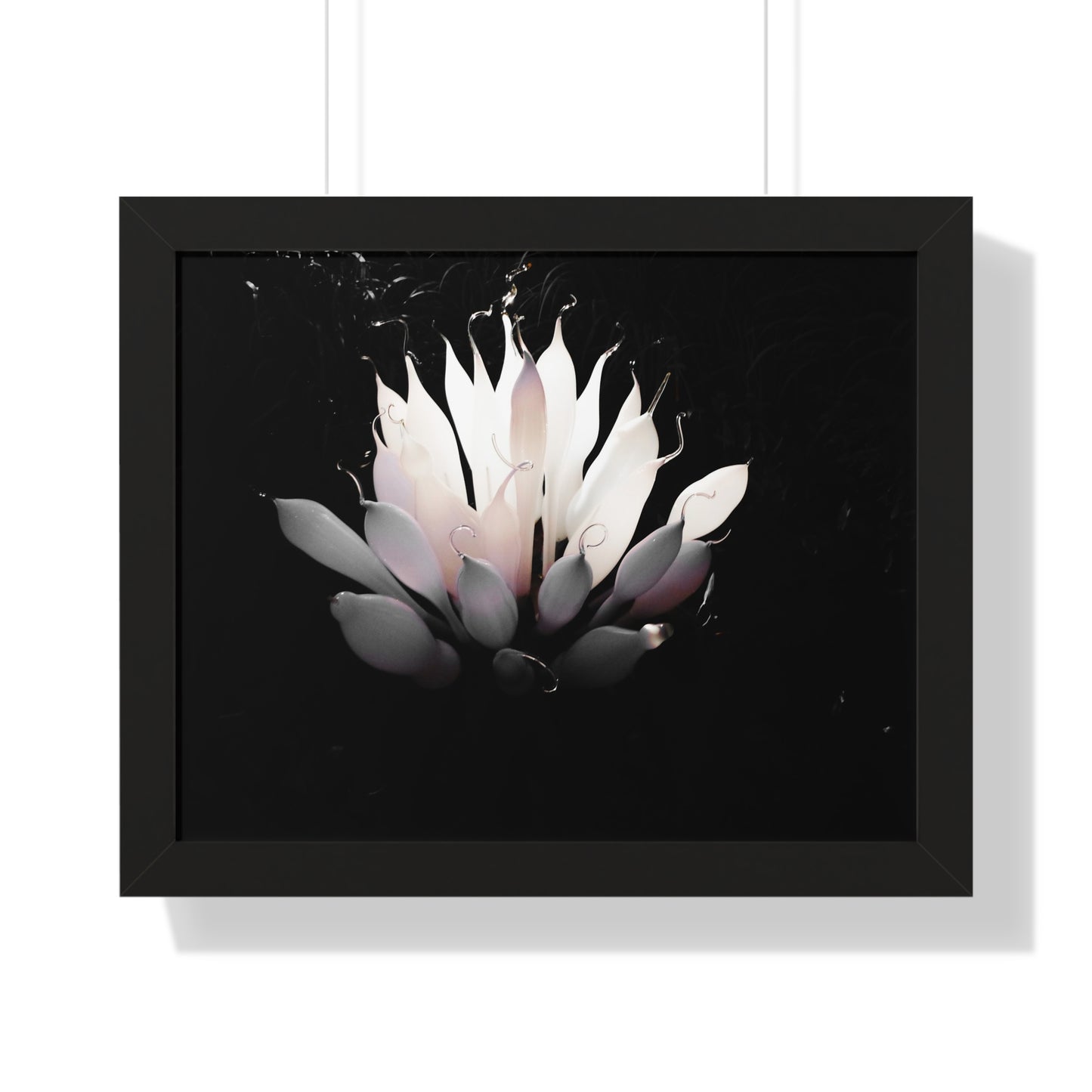 Delicate Bloom: Glass Blown Flower Sculpture - Framed Photography Print