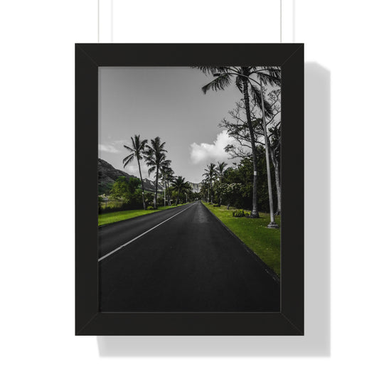 The Road Less Traveled: Scenic Path in Hawaii - Framed Photography Print