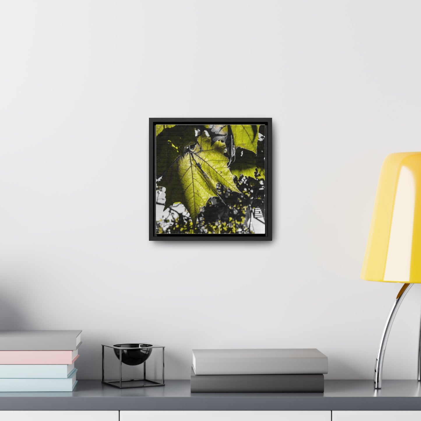Nature's Detail: Close-Up Leaves Framed Canvas Print