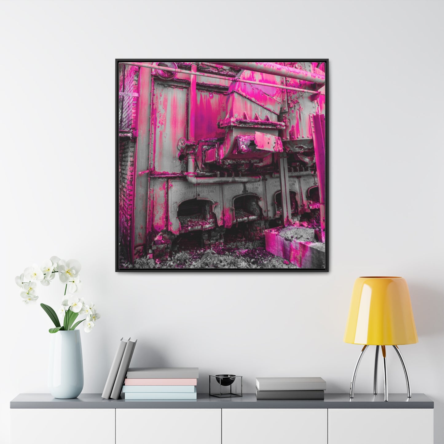 Ethereal Echoes: Framed Canvas of an Abandoned Iron Factory