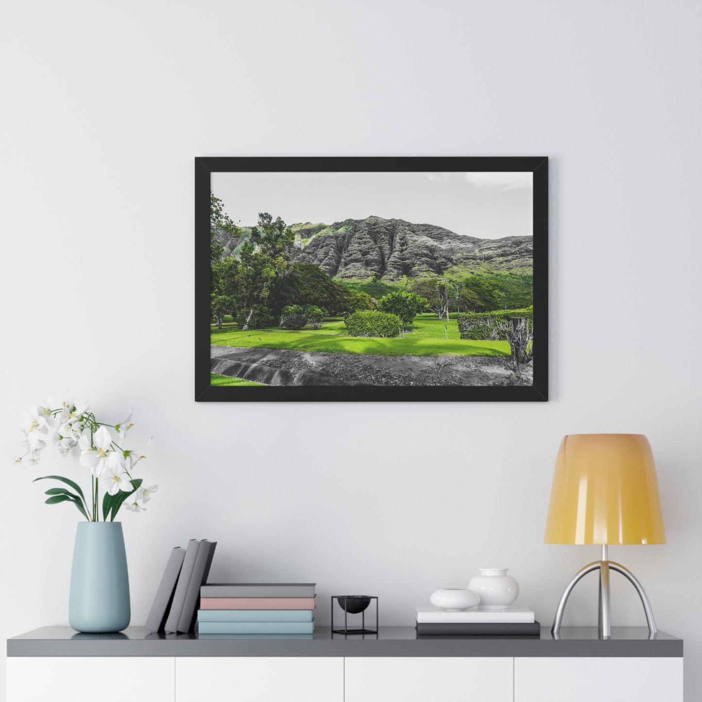 Hawaiian Majesty: Stunning Mountain Range - Framed Photography Print