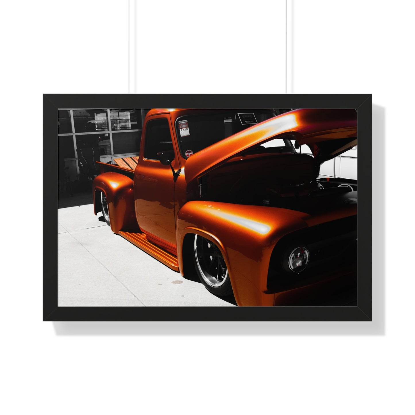 Rustic Elegance: Antique Truck with Wooden Bed - Framed Photography Print