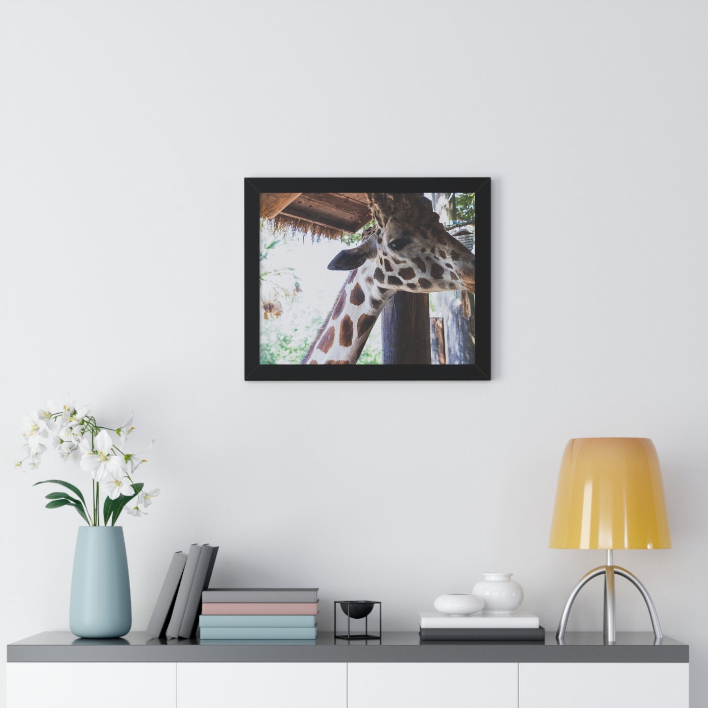 Gentle Giant: A Close Encounter with a Giraffe - Framed Photography Print