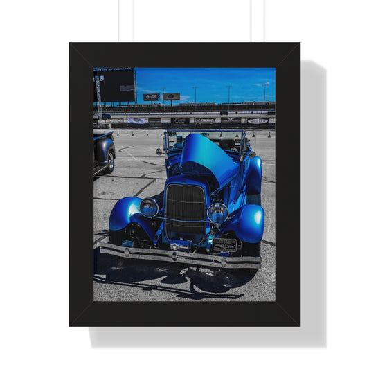 Heritage on Wheels: Antique Car Portrait - Framed Photography Print