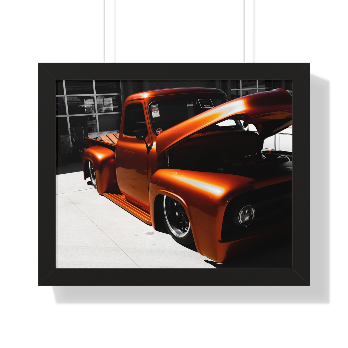 Rustic Elegance: Antique Truck with Wooden Bed - Framed Photography Print