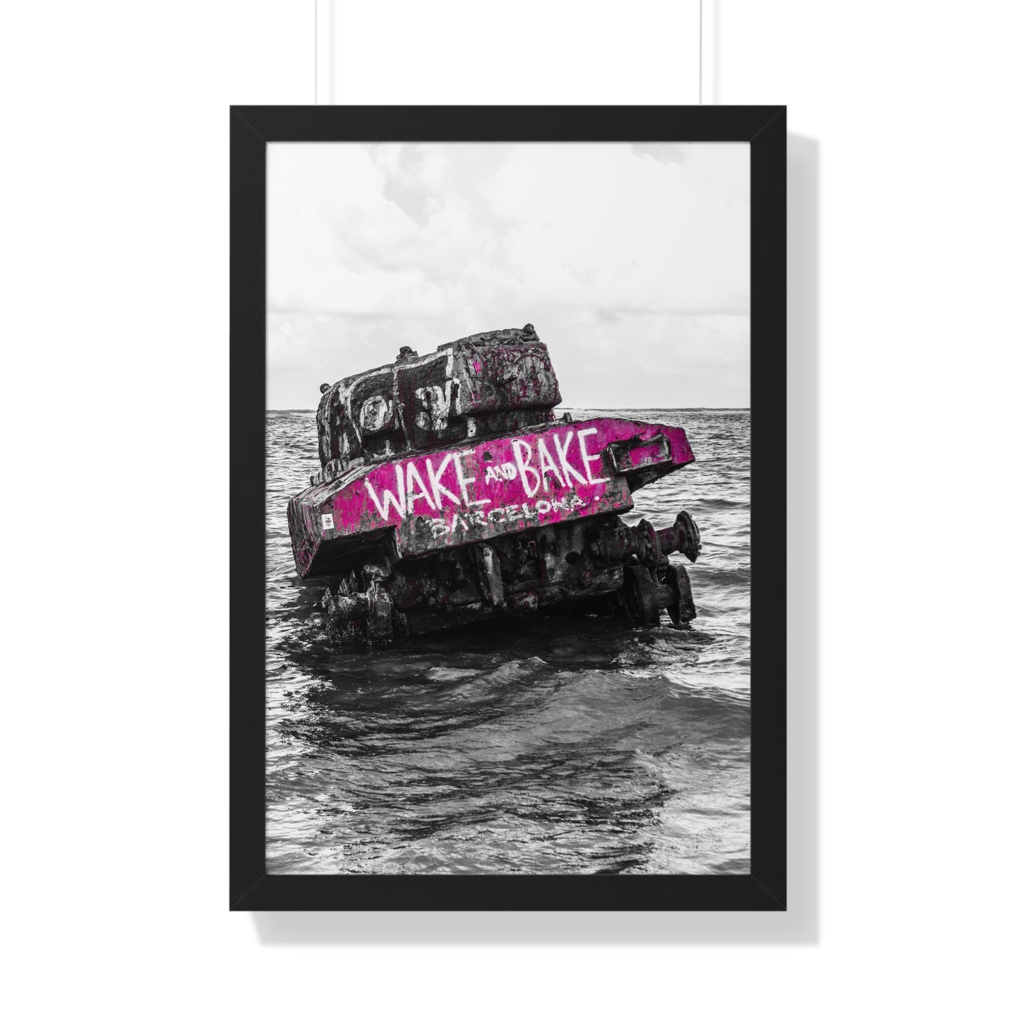Rusty Canvas: Vintage Tank in Puerto Rico - Framed Photography Print