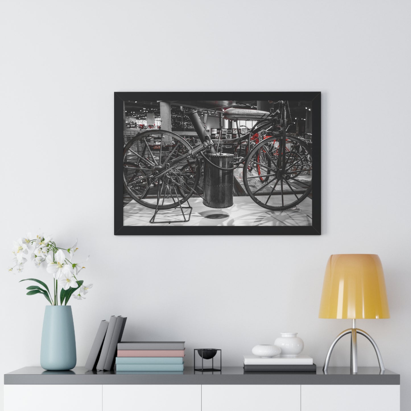 Vintage Bike at the Barber Vintage Motorsports Museum - Framed Print