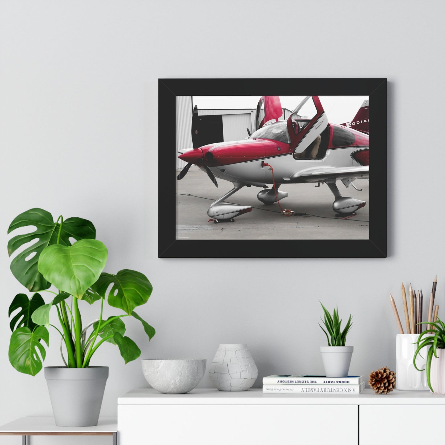Airplane Awaiting Adventure: Outside the Hangar - Framed Photography Print