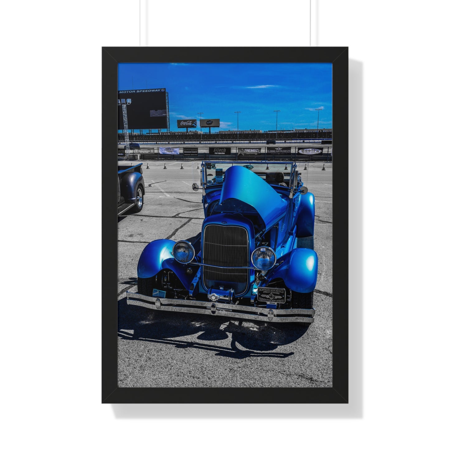 Heritage on Wheels: Antique Car Portrait - Framed Photography Print