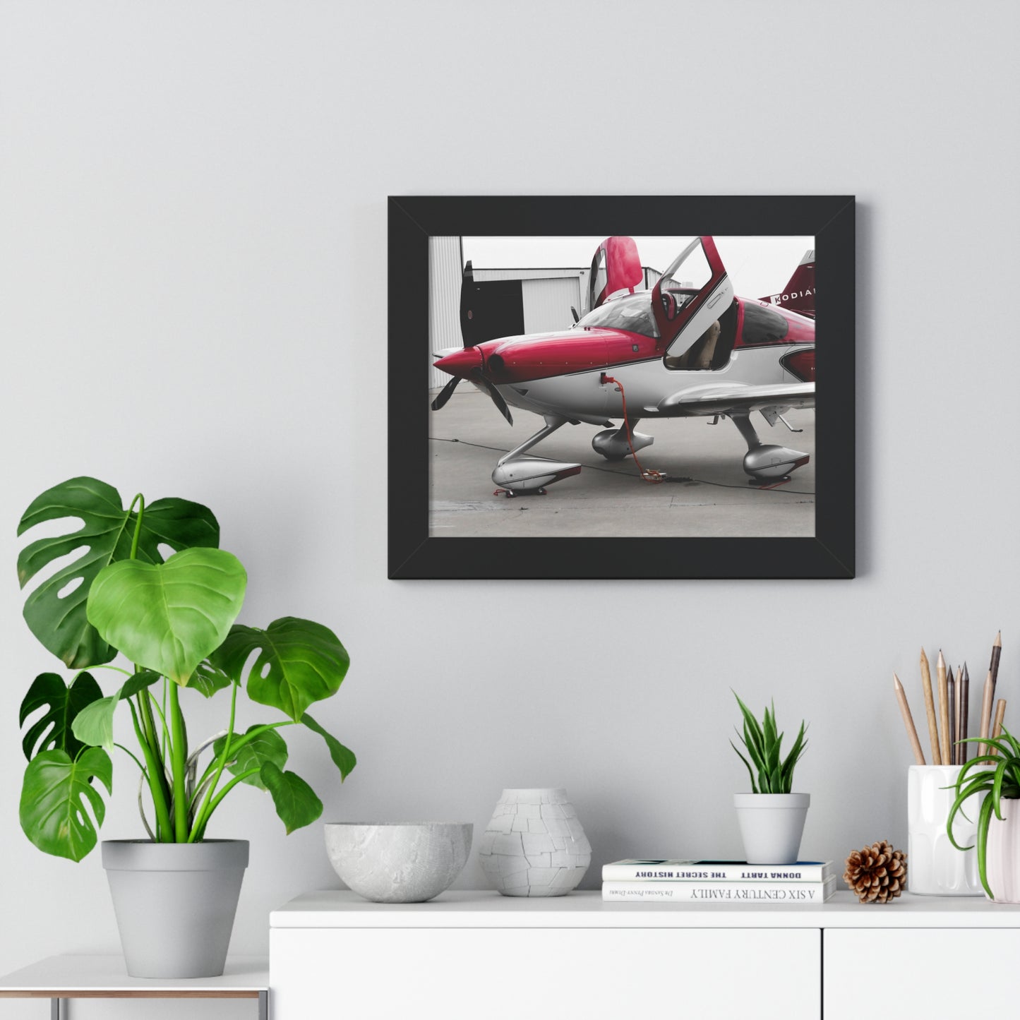 Airplane Awaiting Adventure: Outside the Hangar - Framed Photography Print