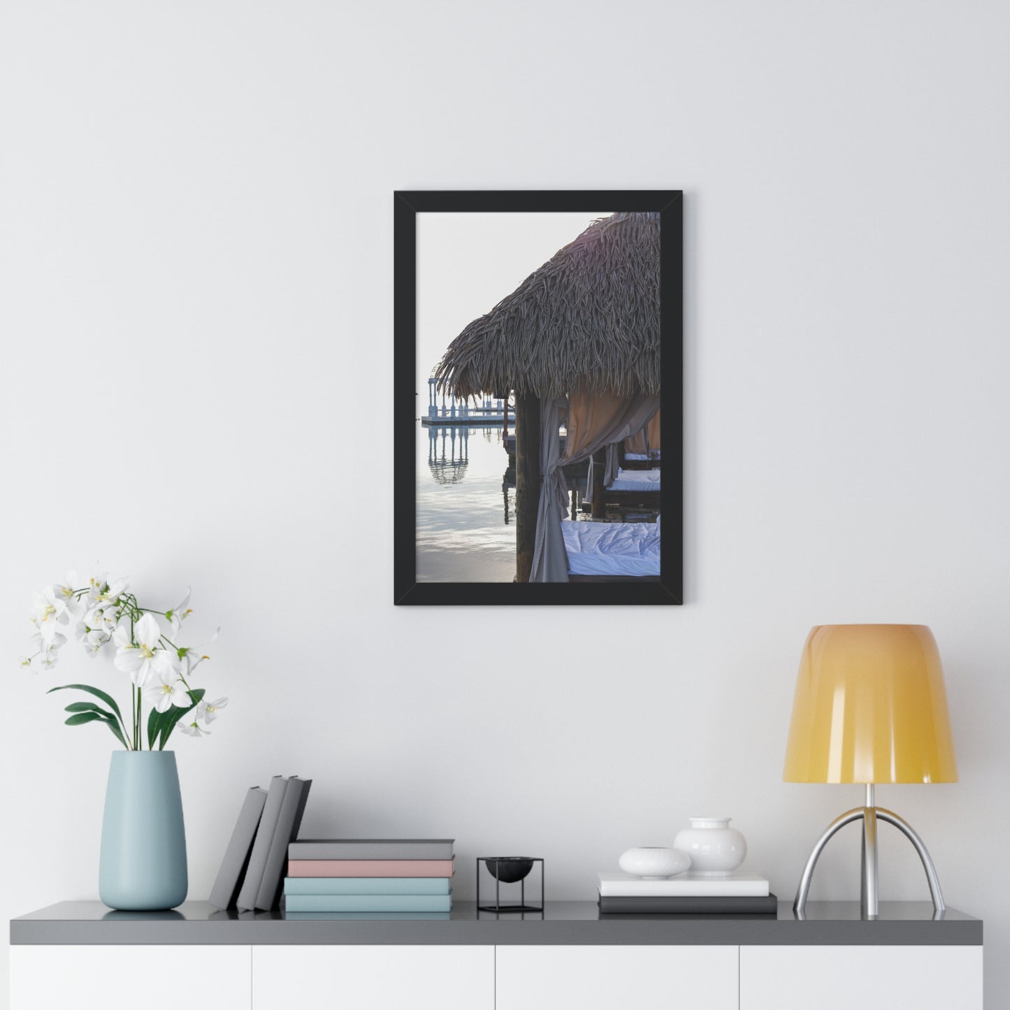 Luxury Overwater Hut Escape at Sandals Resort- Framed Photography Print