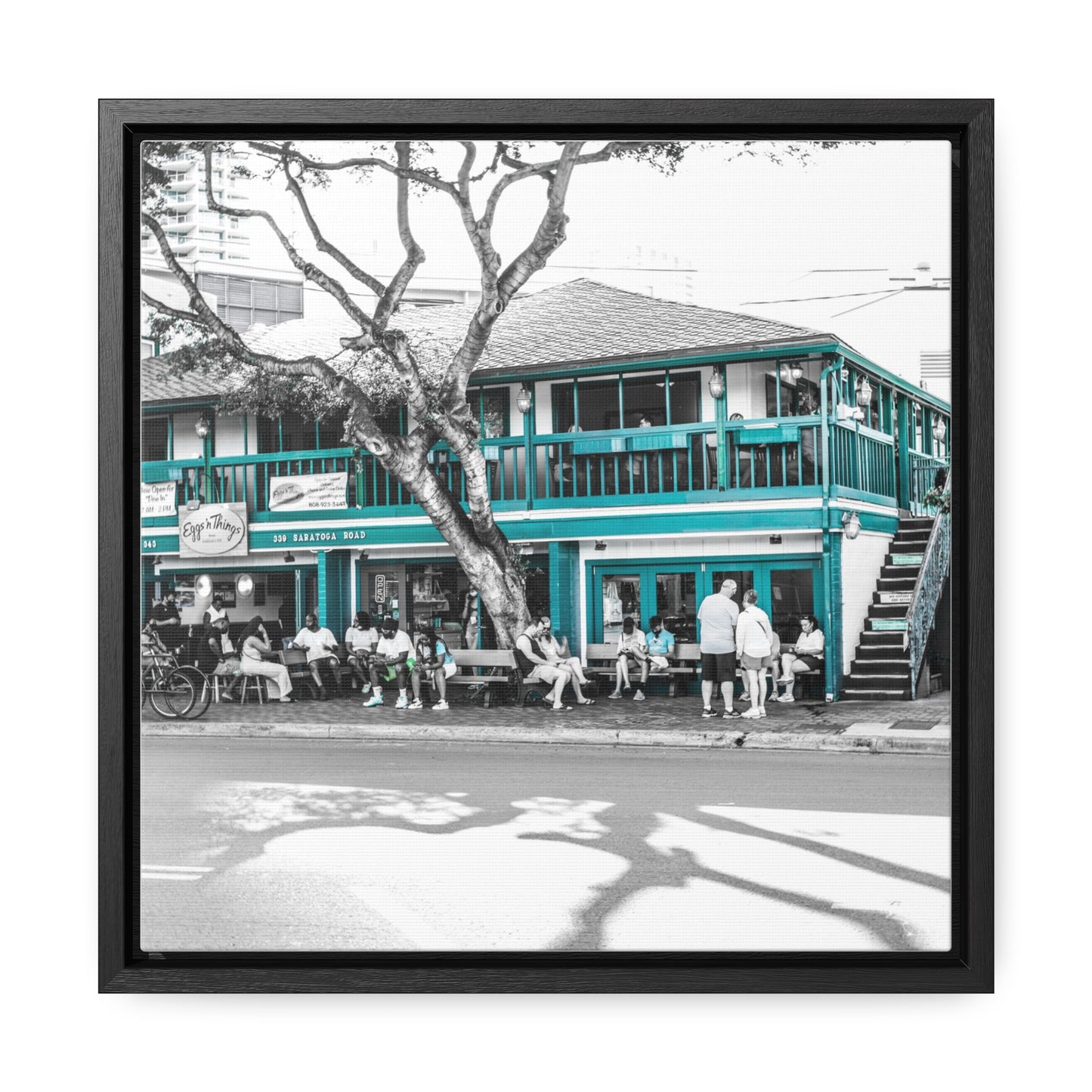Tropical Dining: Hawaiian Restaurant Experience - Framed Canvas Print
