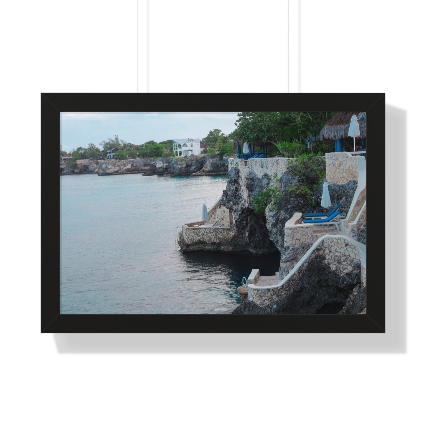 Cliffside Dining: The Caves Resort, Jamaica - Framed Photography Print