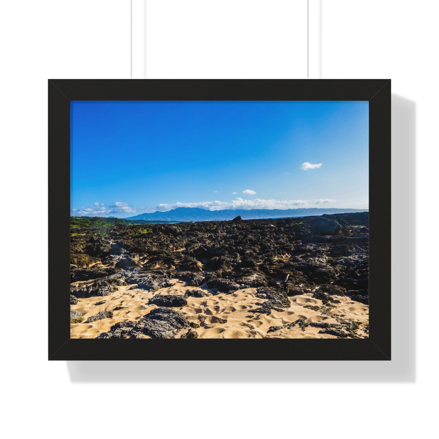 Hawaiian Shores: Volcanic Rock Serenity - Photography Print