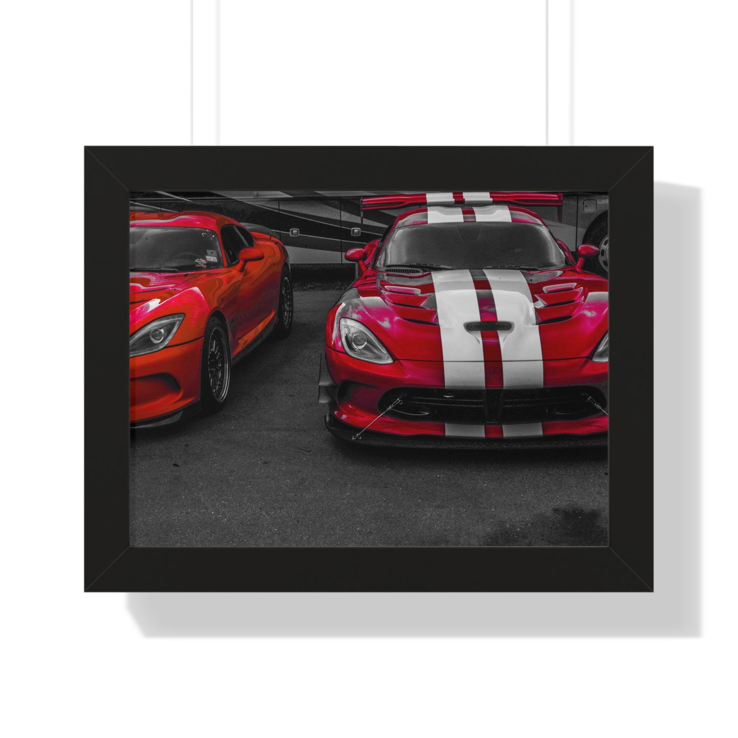 Unleashed Power: Viper at the Car Show - Framed Photography Print