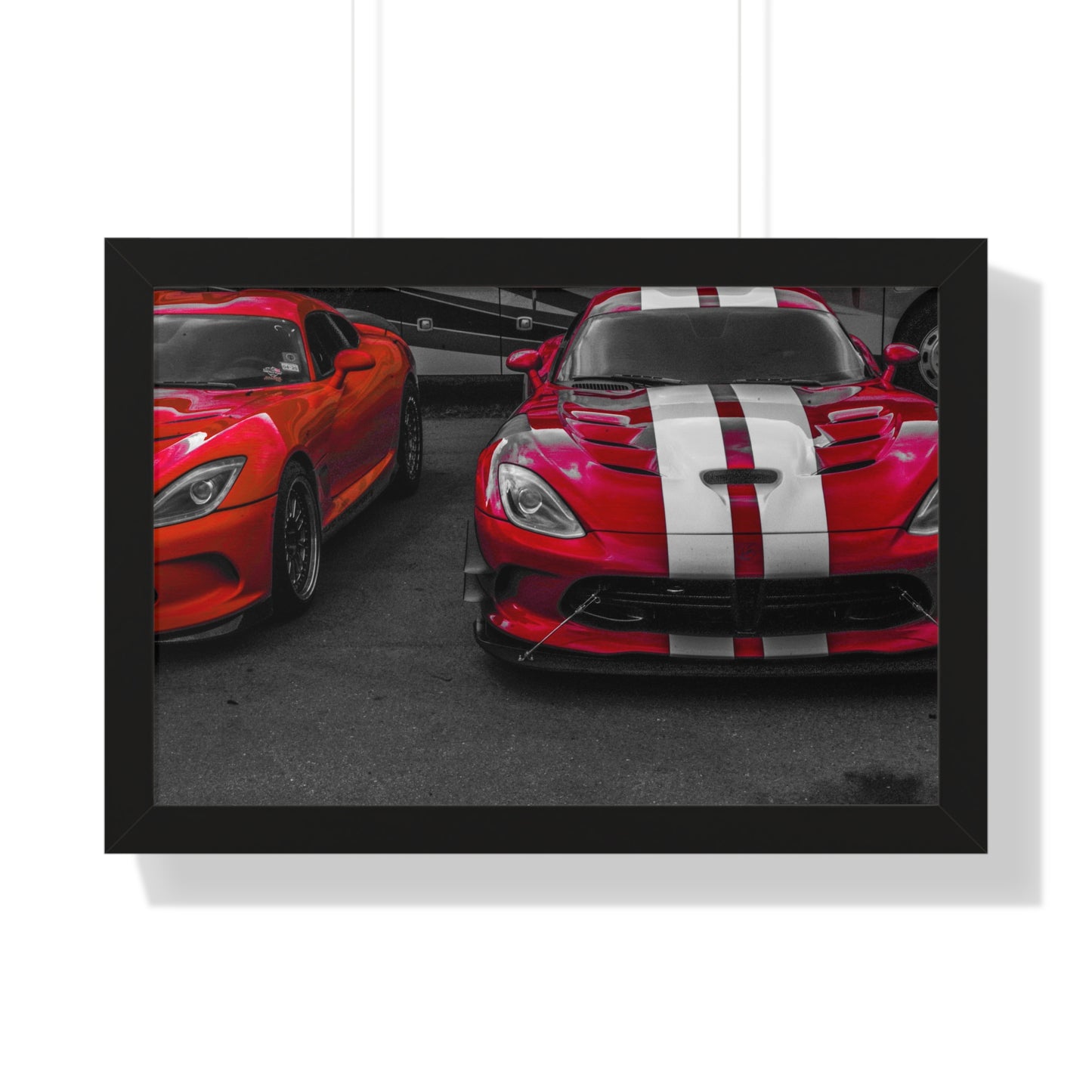 Unleashed Power: Viper at the Car Show - Framed Photography Print