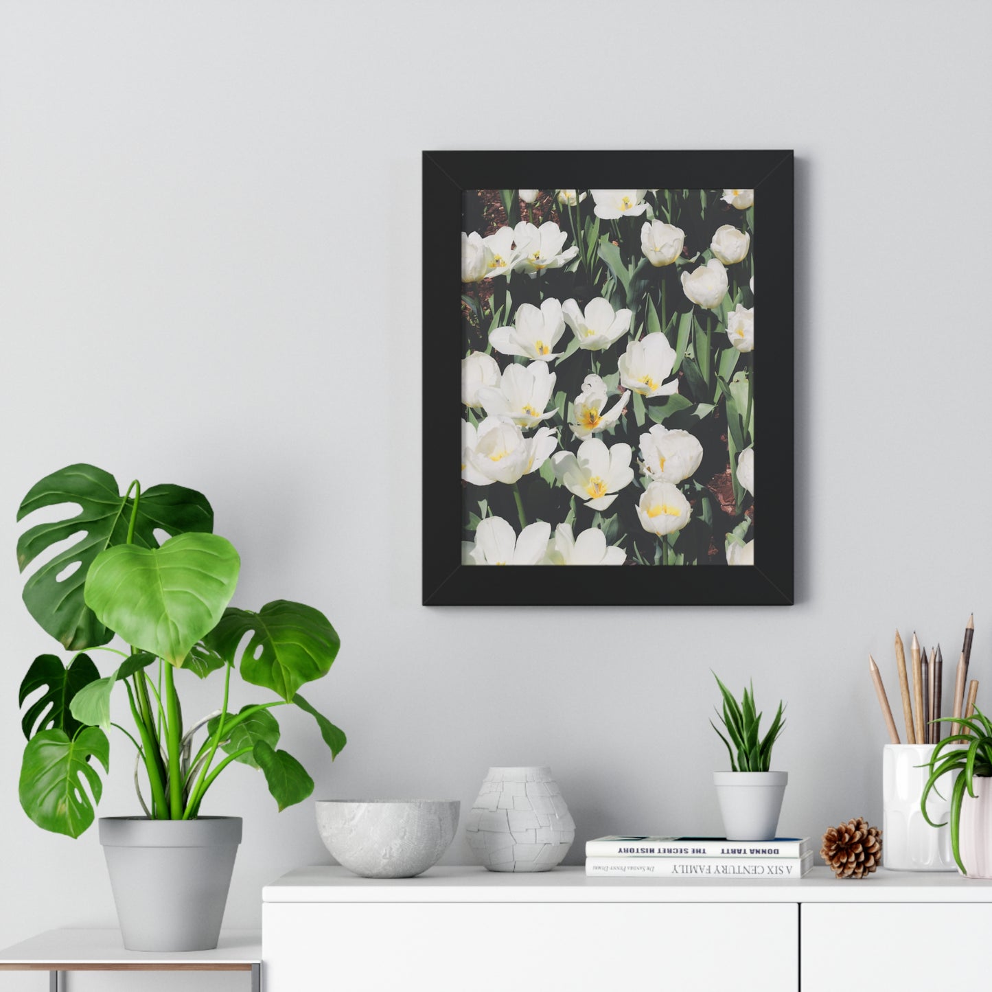 Elegant White Flowers at Cheekwood Gardens - Framed Print