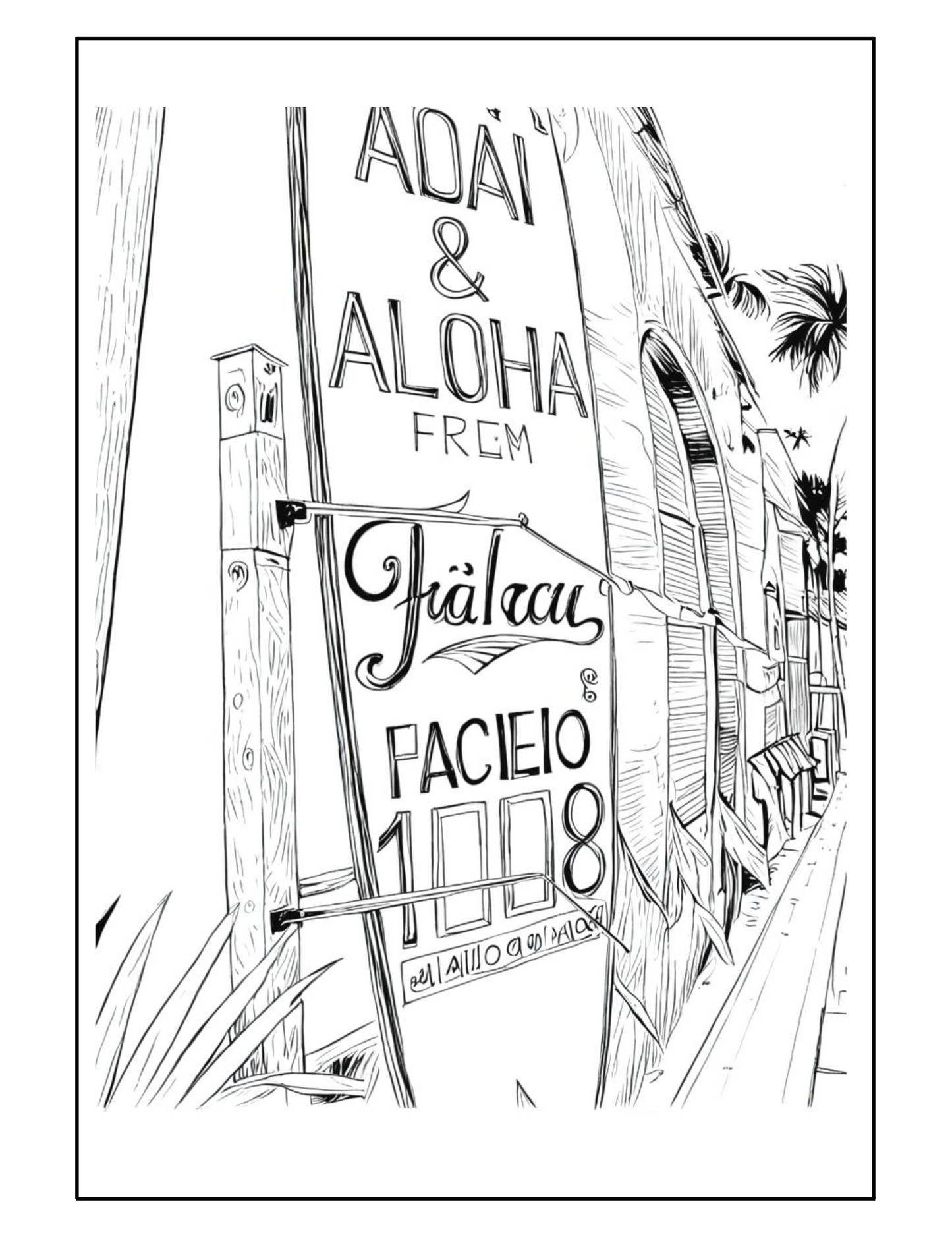 20 Page Travel Photography Coloring Book