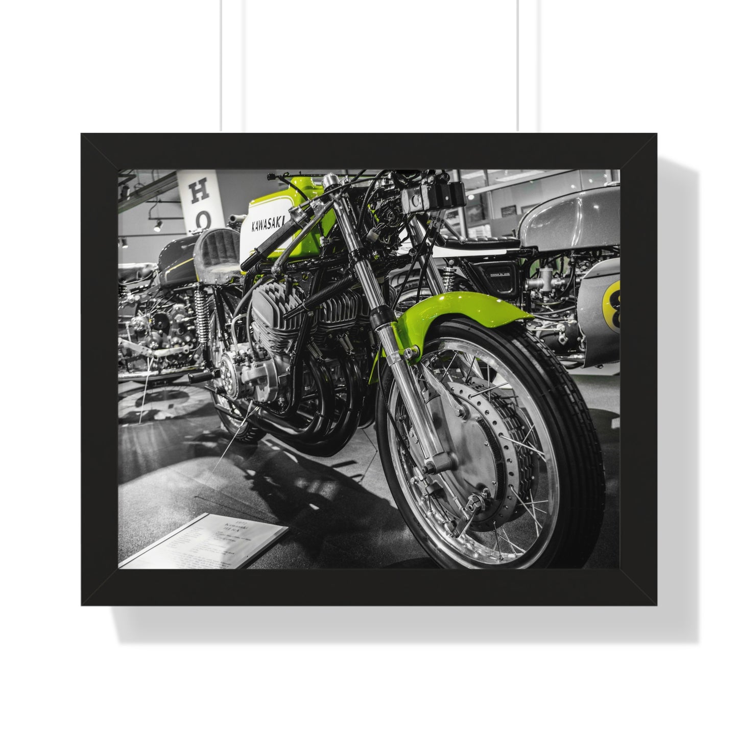 Kawasaki Motorcycle at the Barber Vintage Motorsports Museum - Framed Print