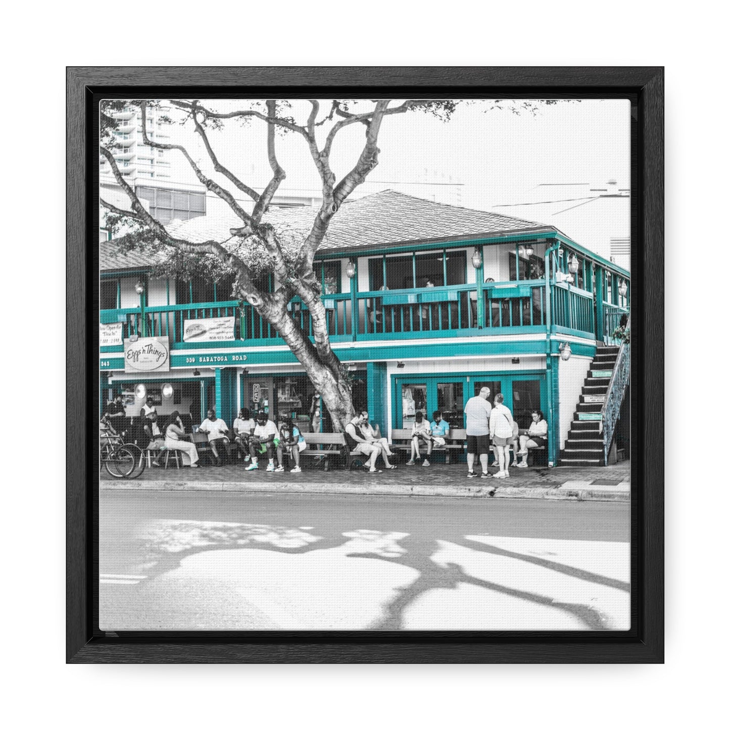 Tropical Dining: Hawaiian Restaurant Experience - Framed Canvas Print