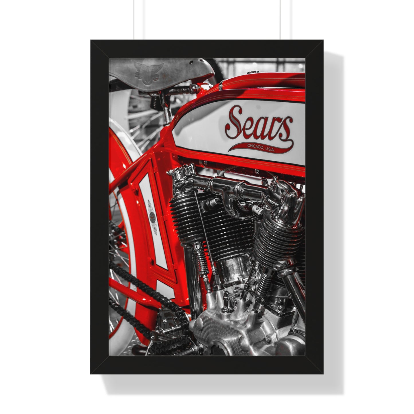 Sears Motorcycle at the Barber Vintage Motorsports Museum - Framed Print