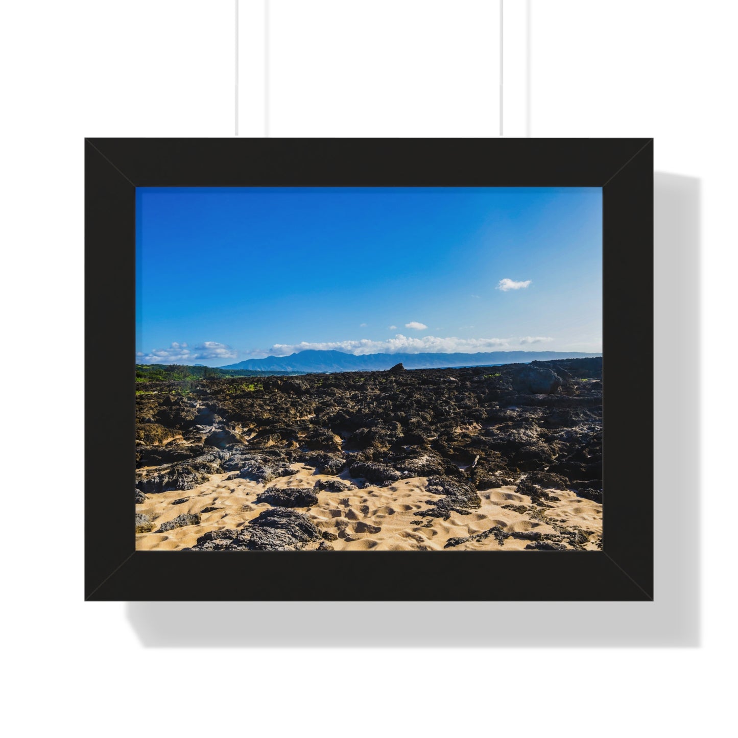 Hawaiian Shores: Volcanic Rock Serenity - Photography Print
