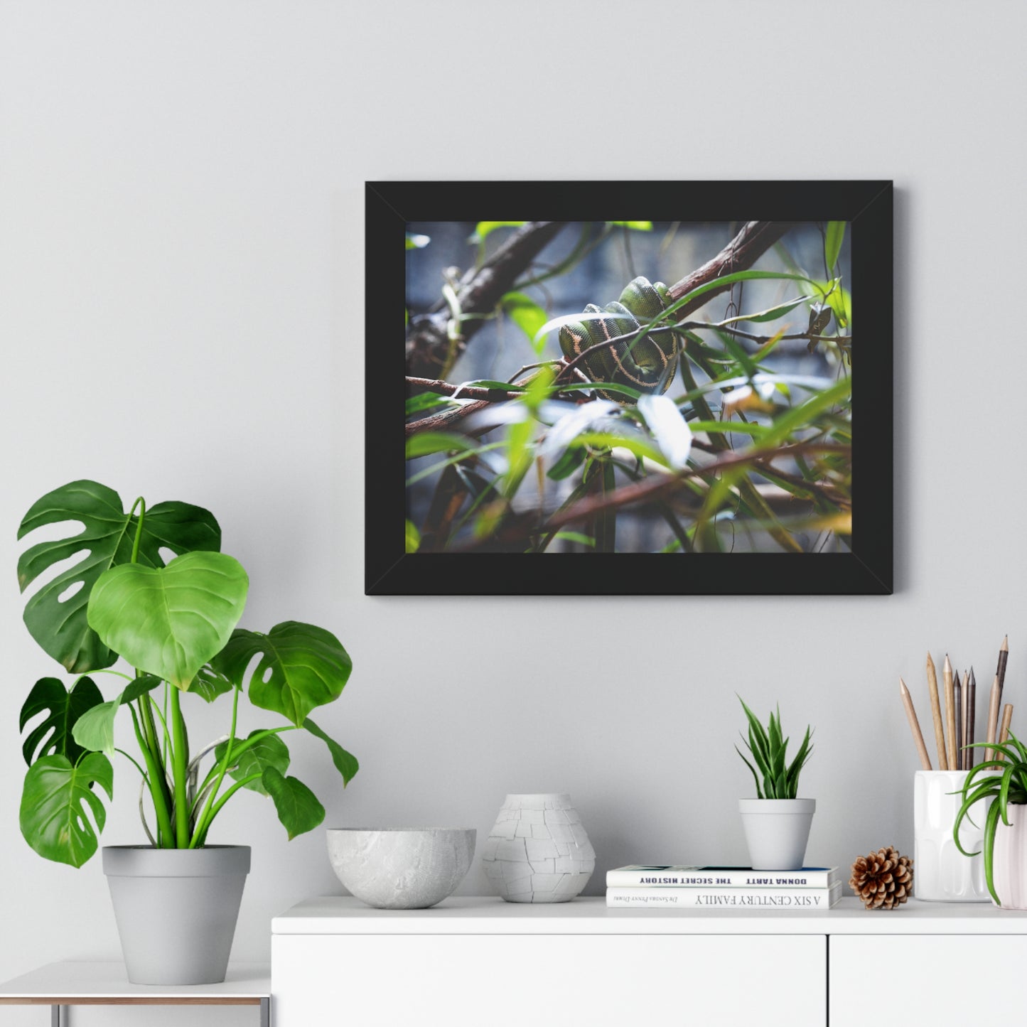Hidden Beauty: A Serpent Amongst the Foliage - Framed Photography Print