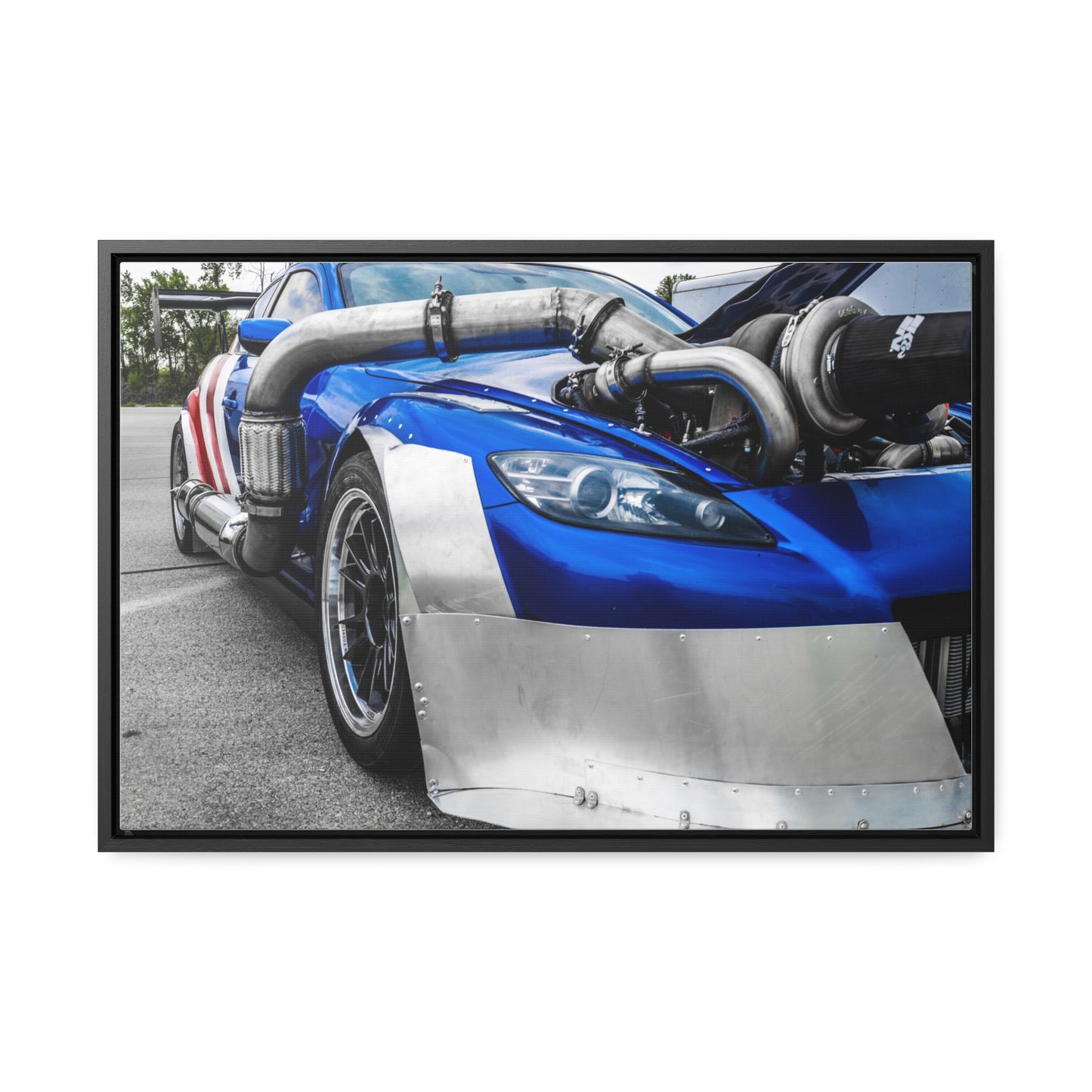 Blue Machine Auto Photography Print Home Décor Framed Canvas