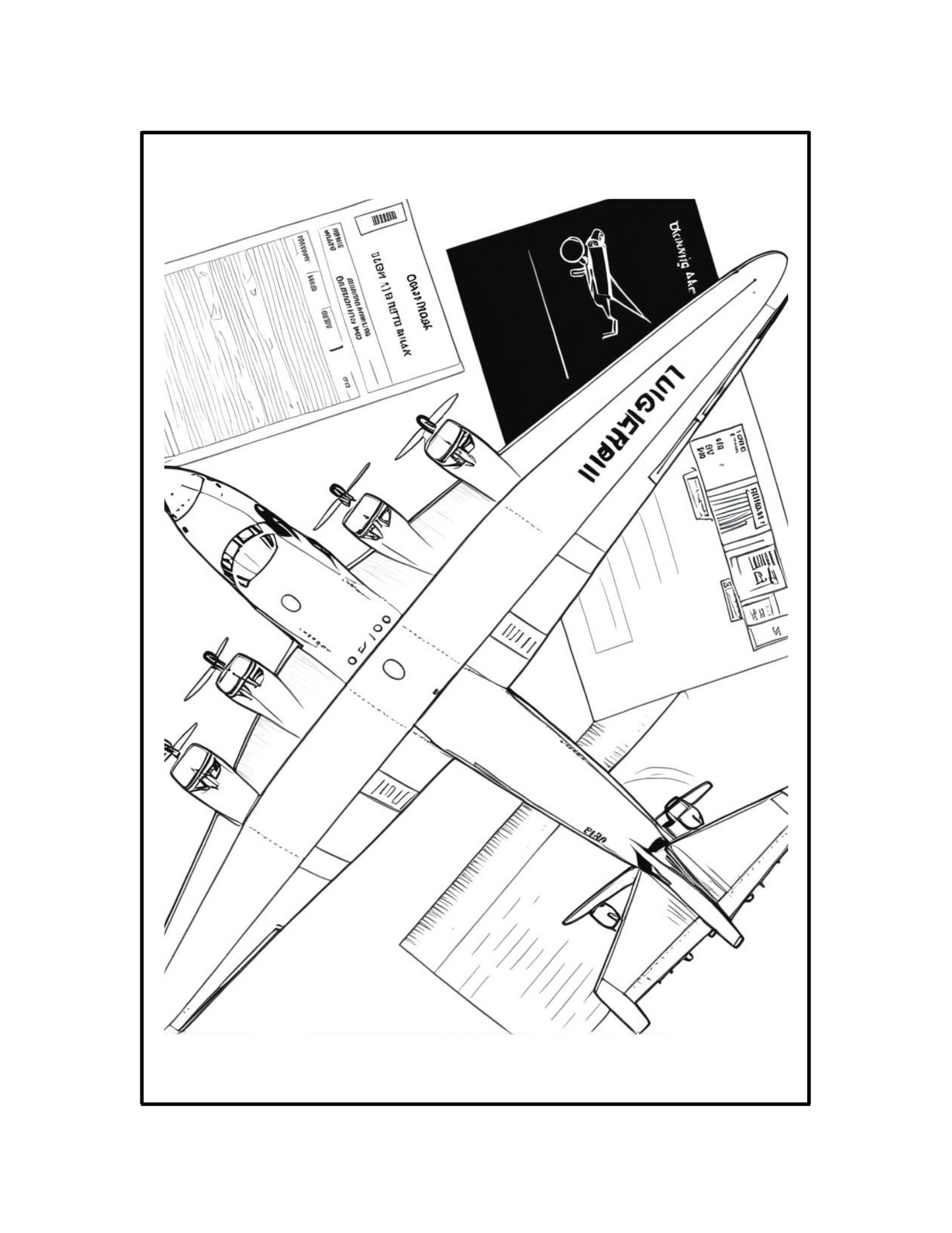 20 Page Aviation Photography Coloring Book